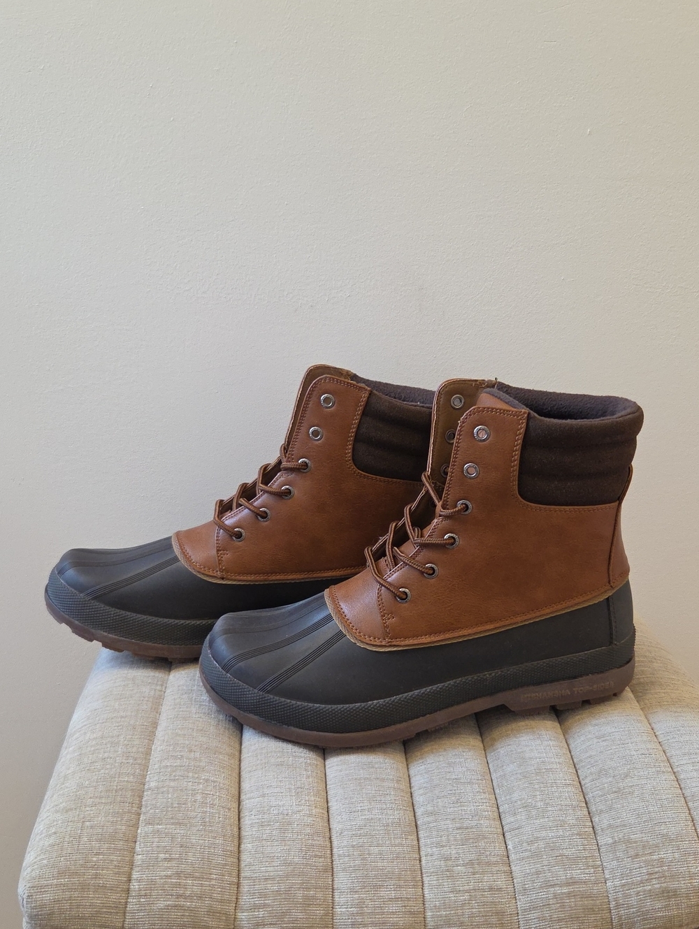 Men's Size 12 Mishansha Brown Waterproof Duck Boots - Lace-Up Ankle Boot